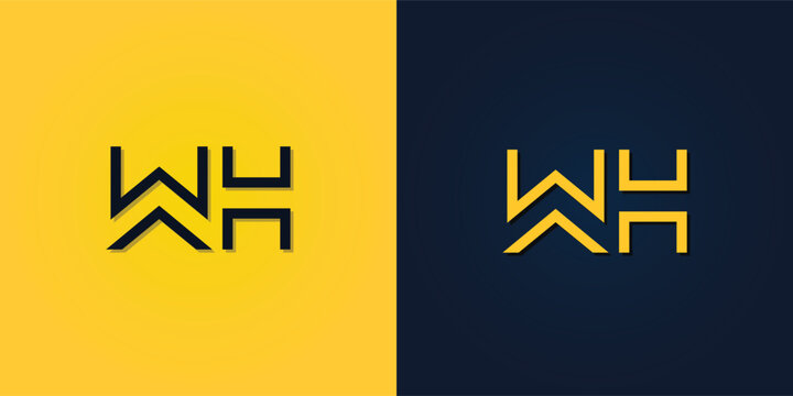 Minimalist Abstract Initial letter WH logo.