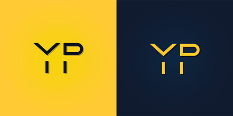 Fototapeta premium Minimalist Abstract Initial letter YP logo.