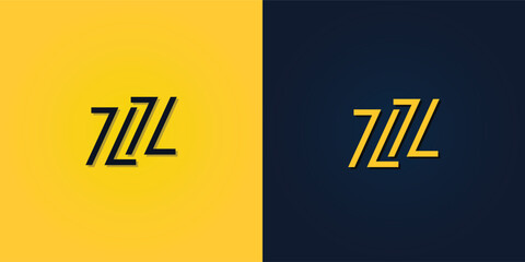 Minimalist Abstract Initial letter ZZ logo.