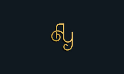Luxury fashion initial letter AY logo.