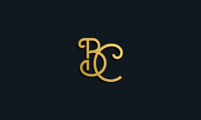 Luxury fashion initial letter BC logo.
