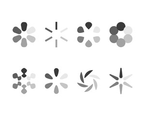 Collection Loading bar status icon. Vector illustration. Set of vector loaded icons. Download progress. Donload or Upload.