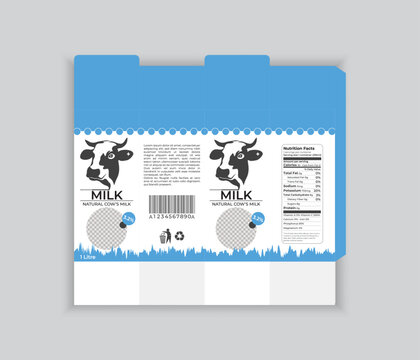Simple and unique milk carton box design template