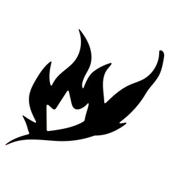 spicy red chilli black fire icon cooking ingredient silhouette