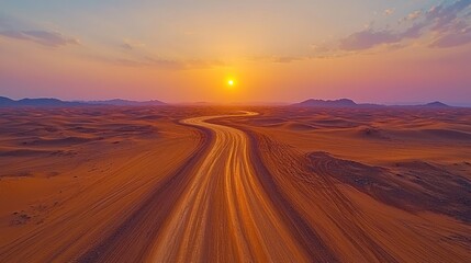 Fototapeta premium Sunrise desert road