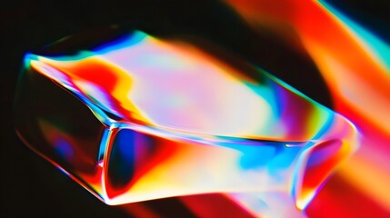 Prismatic Light Refraction through a Glass Object