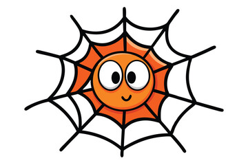 Halloween spiderweb doodle on white background.