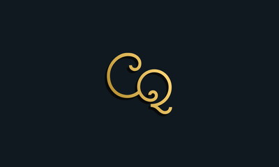 Luxury fashion initial letter CQ logo.