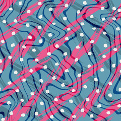 Obraz premium Seamless hand drawn polka dot, geometric, abstract pattern. Watercolor polka dot, abstract pattern for fabric, apparel, scarf, wallpaper. Unique modern polka dot, abstract and ethnic design.