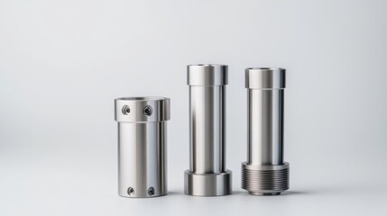 Close-Up of Industrial Metal Components in Modern Design with Soft Lighting on a Neutral Background