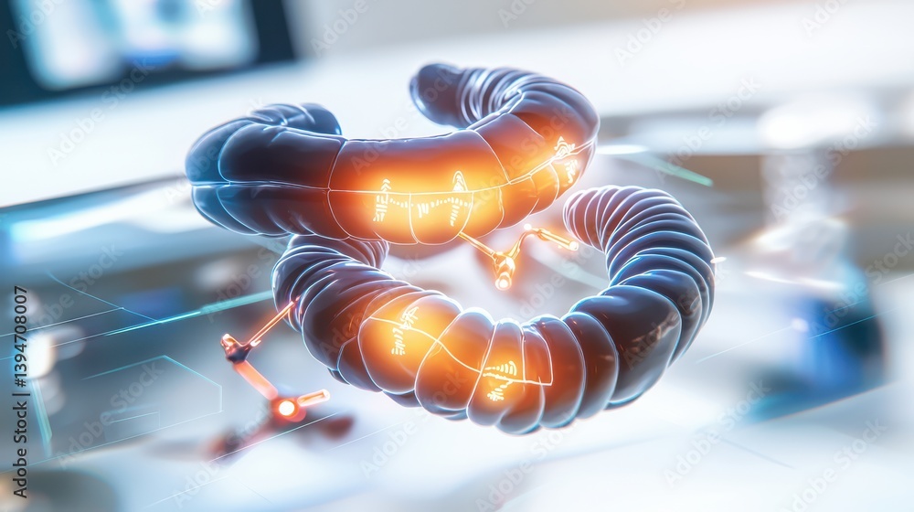 Aufkleber futuristic glowing visualization of digital gigapixel standard in a high-tech lab environment