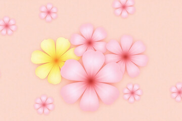 Naklejka premium bunch of pink and yellow flowers floating in the air