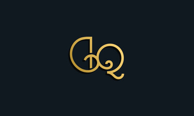 Luxury fashion initial letter DQ logo.