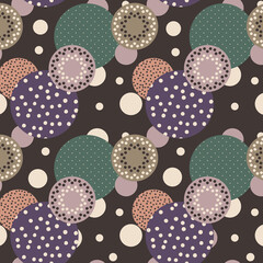 Seamless hand drawn polka dot, geometric, abstract pattern.  Watercolor polka dot, abstract pattern for fabric, apparel, scarf, wallpaper. Unique modern polka dot, abstract and ethnic design.