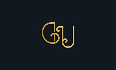 Luxury fashion initial letter DU logo.