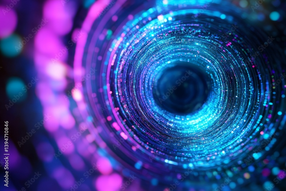 Aufkleber abstract vortex of light - vivid swirling vortex of blue and purple light, creating a dynamic and en