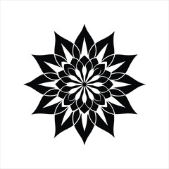 Abstract Floral Silhouette Vector Illustration on White Background