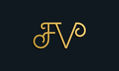 Luxury fashion initial letter FV logo.