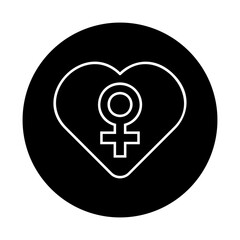 Heart with a female symbol inside