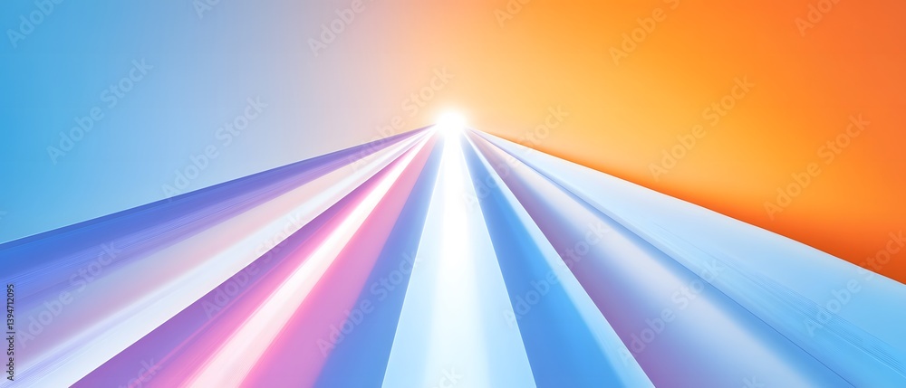 Poster abstract image of light beams with gradient background