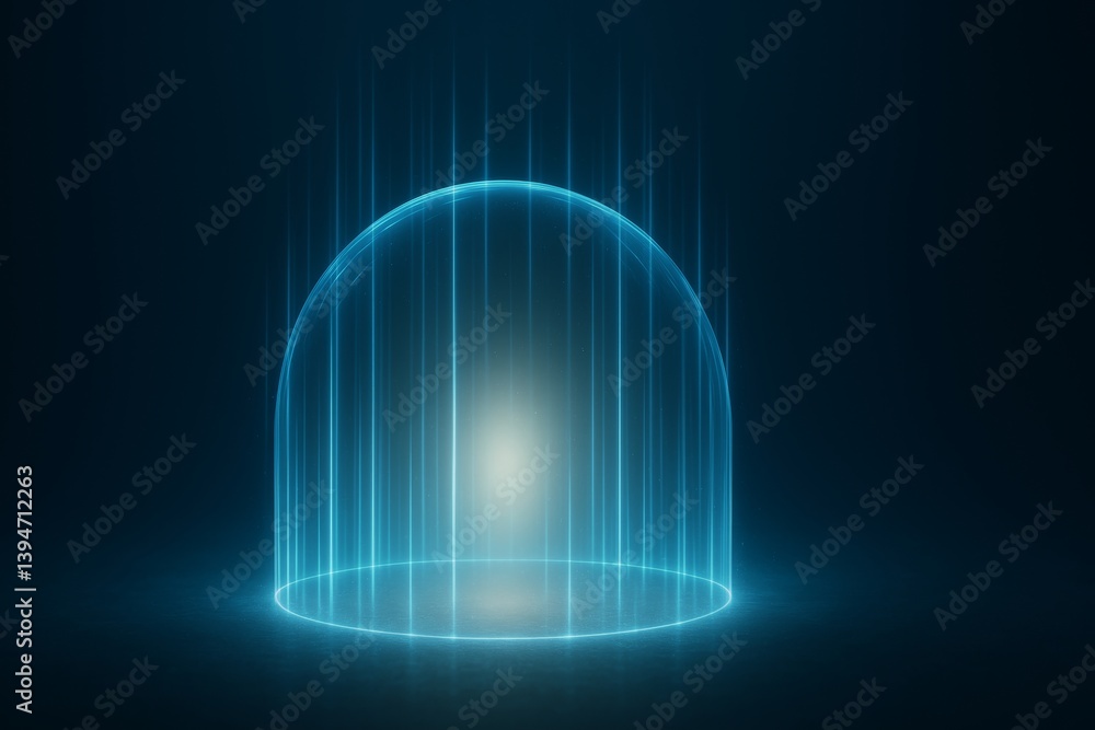 Poster bright force field enveloping sensitive data, providing robust protection against external attacks i