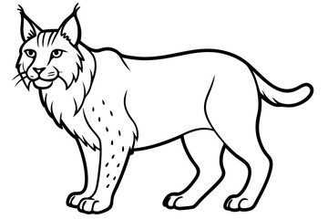 Minimalist Lynx Vector Design with Clean Line Art on White Background
