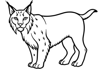 Minimalist Lynx Vector Design with Clean Line Art on White Background