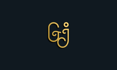 Luxury fashion initial letter GJ logo.