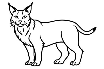 Minimalist Lynx Vector Design with Clean Line Art on White Background