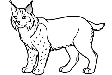 Minimalist Lynx Vector Design with Clean Line Art on White Background