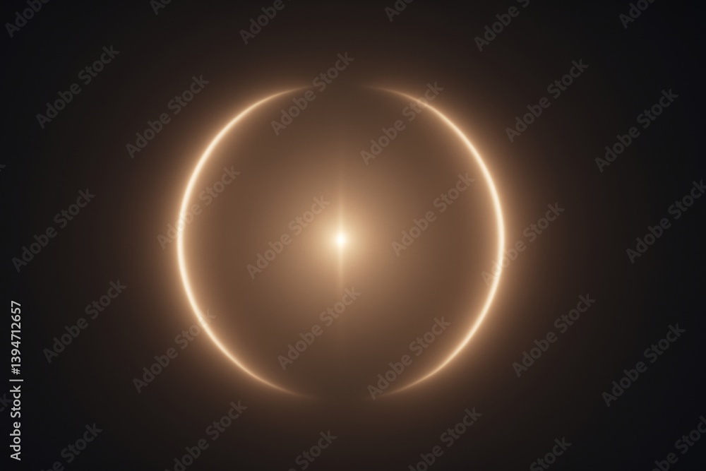 Aufkleber golden light is creating an oval shape on a dark background, with a bright center and soft glow, per