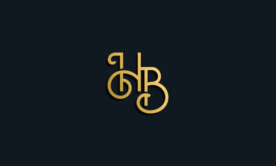 Luxury fashion initial letter HB logo.