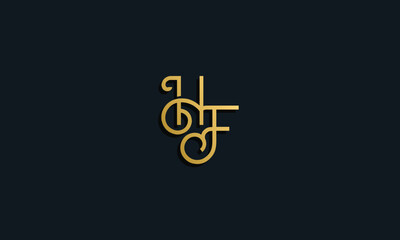 Luxury fashion initial letter HF logo.