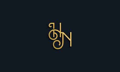 Luxury fashion initial letter HN logo.
