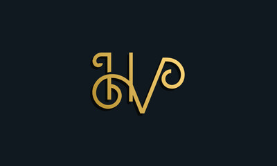 Luxury fashion initial letter HV logo.