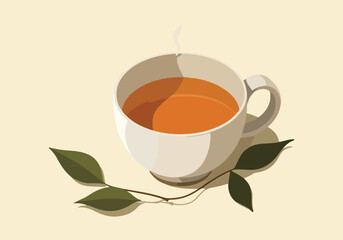 International Tea Day vector illustration collection, tea cup, tea leaves, teapot, tea bag, tea party, tea time, world tea day, herbal tea, solid color minimal flat design