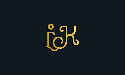 Luxury fashion initial letter IK logo.