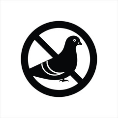 Do Not Feed the Birds Warning Sign Vector Silhouette Illustration
