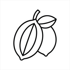 Cocoa Beans Icon Pack Flat and Thin Line Vector Illustrations