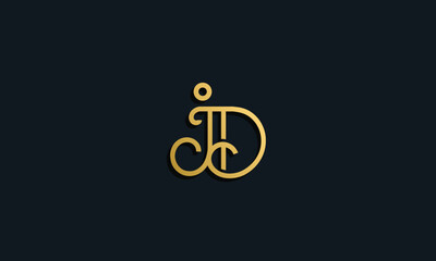 Luxury fashion initial letter JD logo.