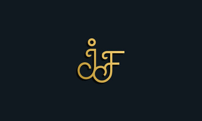 Luxury fashion initial letter JF logo.