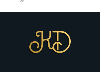 Luxury fashion initial letter KD logo.