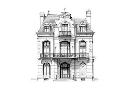 Drawing architecture isolated on transparent background
