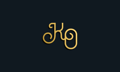 Luxury fashion initial letter KO logo.