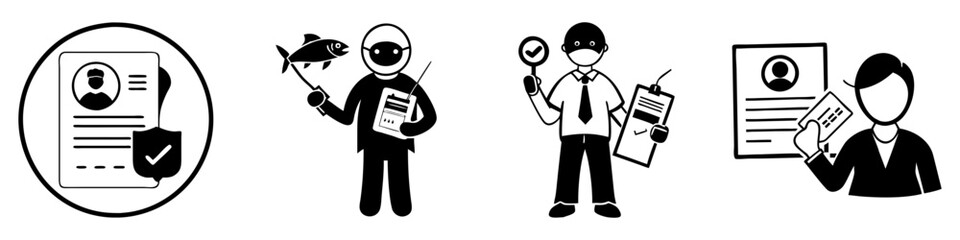 permit icon, permit silhouette vector illustration-simple silhouette illustration of permit, perfect for permit logos and icons
