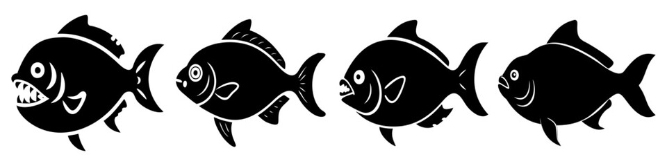 pacu icon, pacu silhouette vector illustration-simple silhouette illustration of pacu, perfect for pacu logos and icons