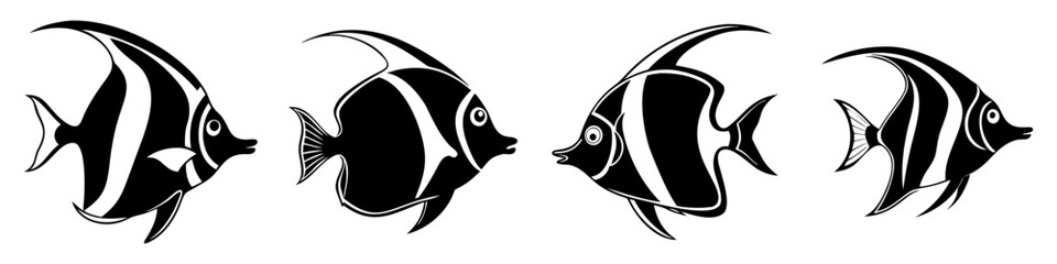 moorish idol icon, moorish idol silhouette vector illustration-simple silhouette illustration of moorish idol, perfect for moorish idol logos and icons