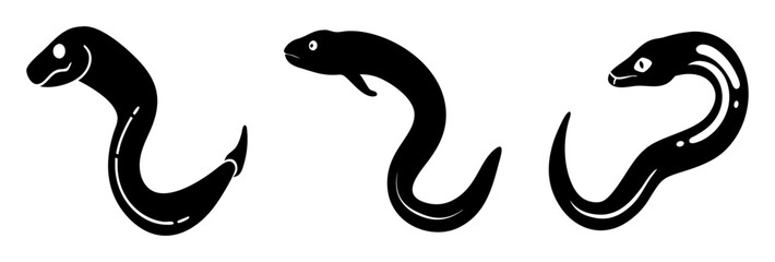 hagfish icon, hagfish silhouette vector illustration-simple silhouette illustration of hagfish, perfect for hagfish logos and icons