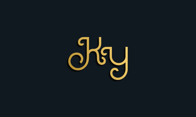 Luxury fashion initial letter KY logo.