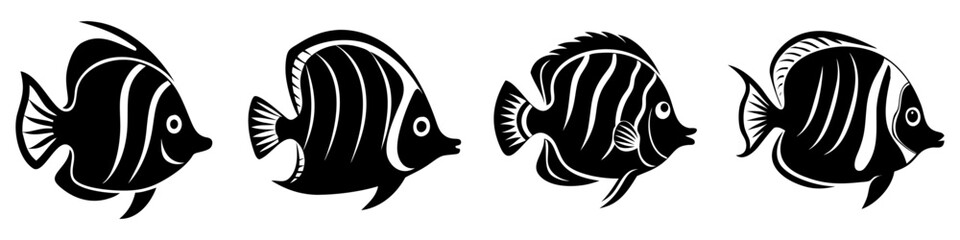 butterflyfish icon, butterflyfish silhouette vector illustration-simple silhouette illustration of butterflyfish, perfect for butterflyfish logos and icons